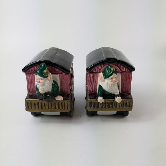 Omnibus Santa Clause Train Sugar Creamer Set Fitz & Floyd 1993 Christmas Vintage - Picture 3 of 16
